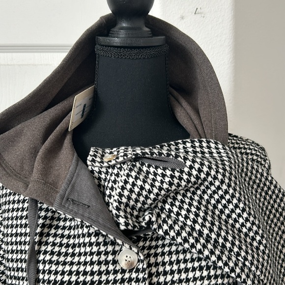 NWT Houndtooth Tweed Short Hoodie Jacket in Size Small - Picture 4 of 8